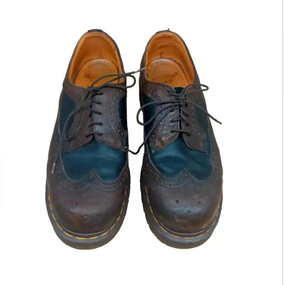 Dr. Martens Brown-Black Brogue Oxford Wing tip Vintage shoes 9 Academia - Picture 1 of 2